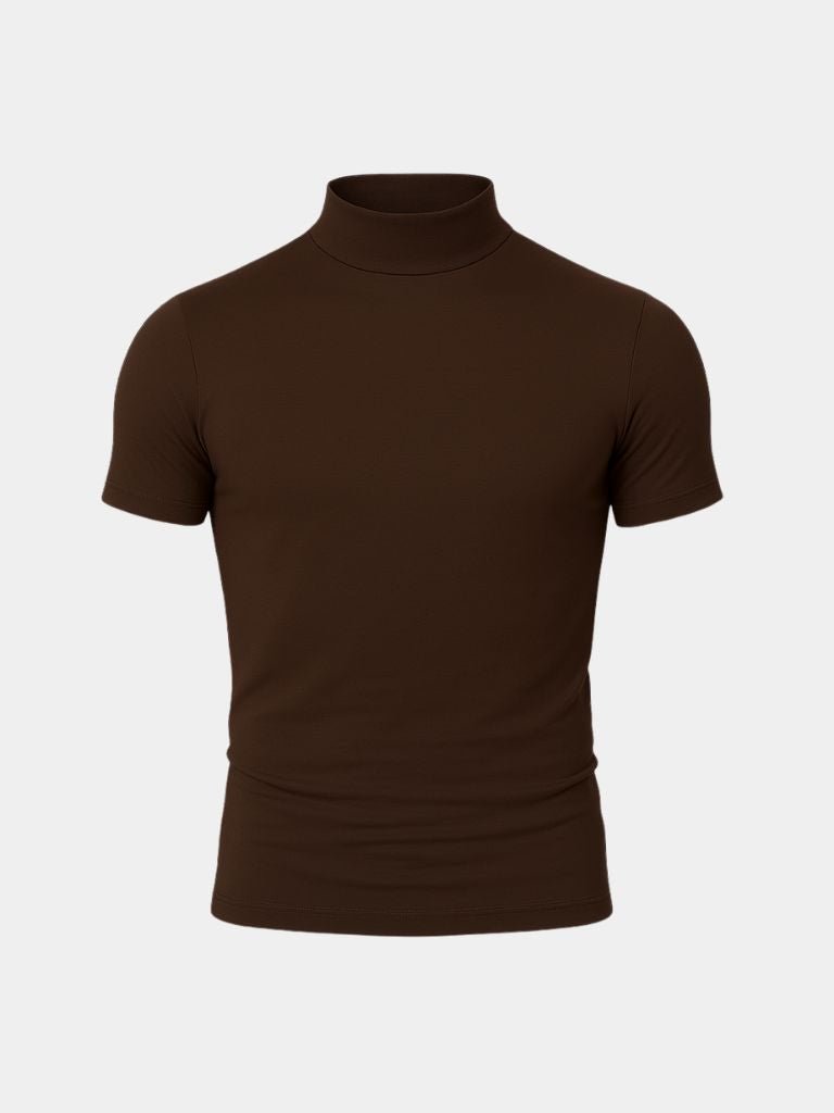 T-shirt col roulé casual uni