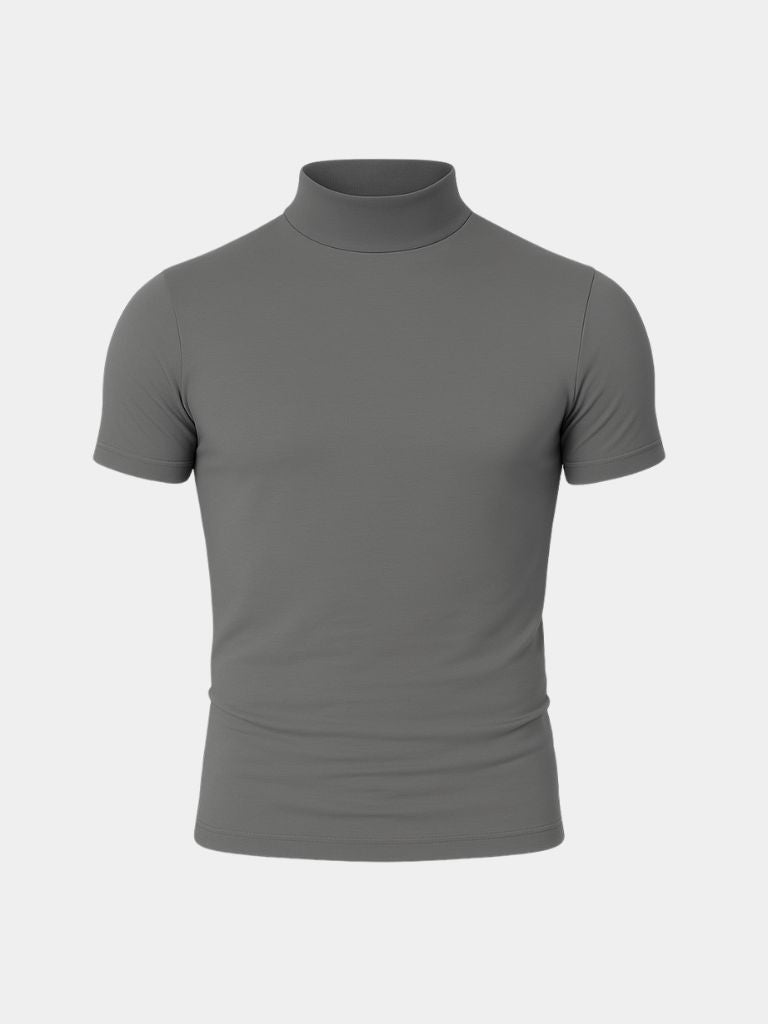 T-shirt col roulé casual uni