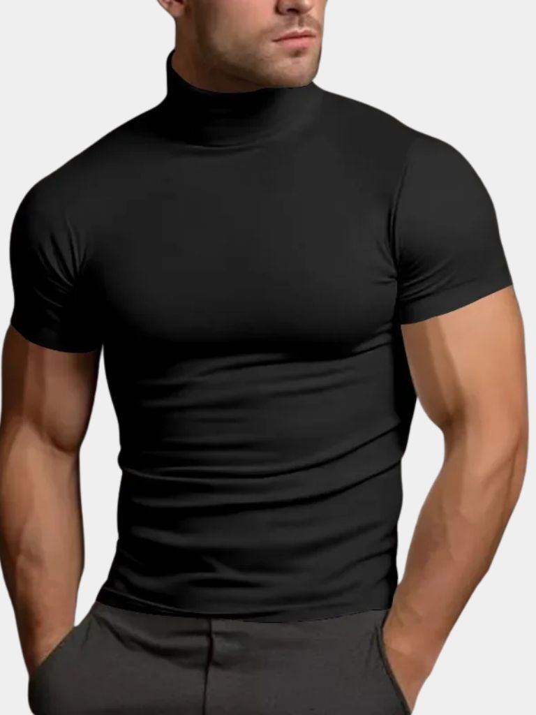 T-shirt col roulé casual uni