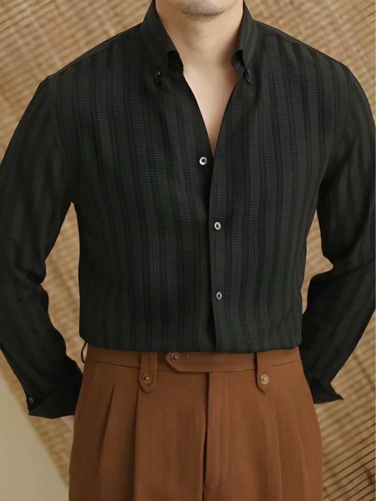 Chemise seersucker à rayures
