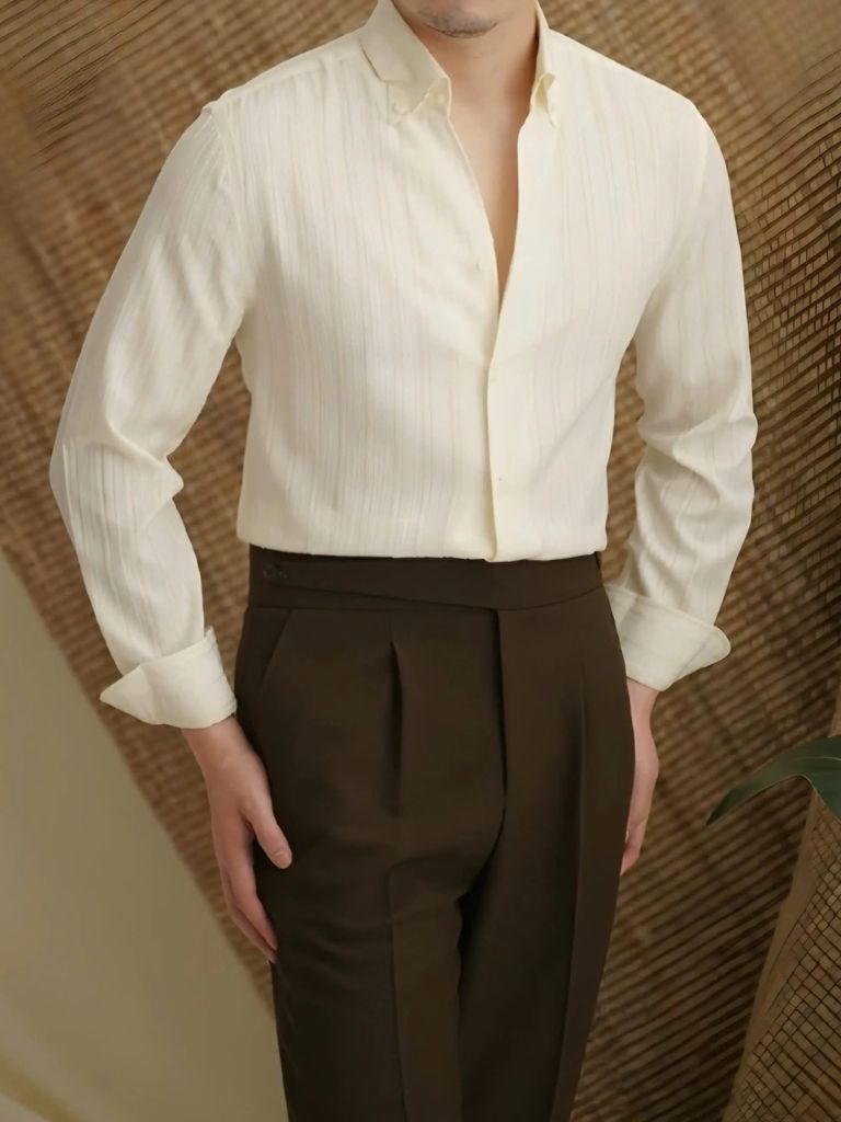 Chemise seersucker à rayures