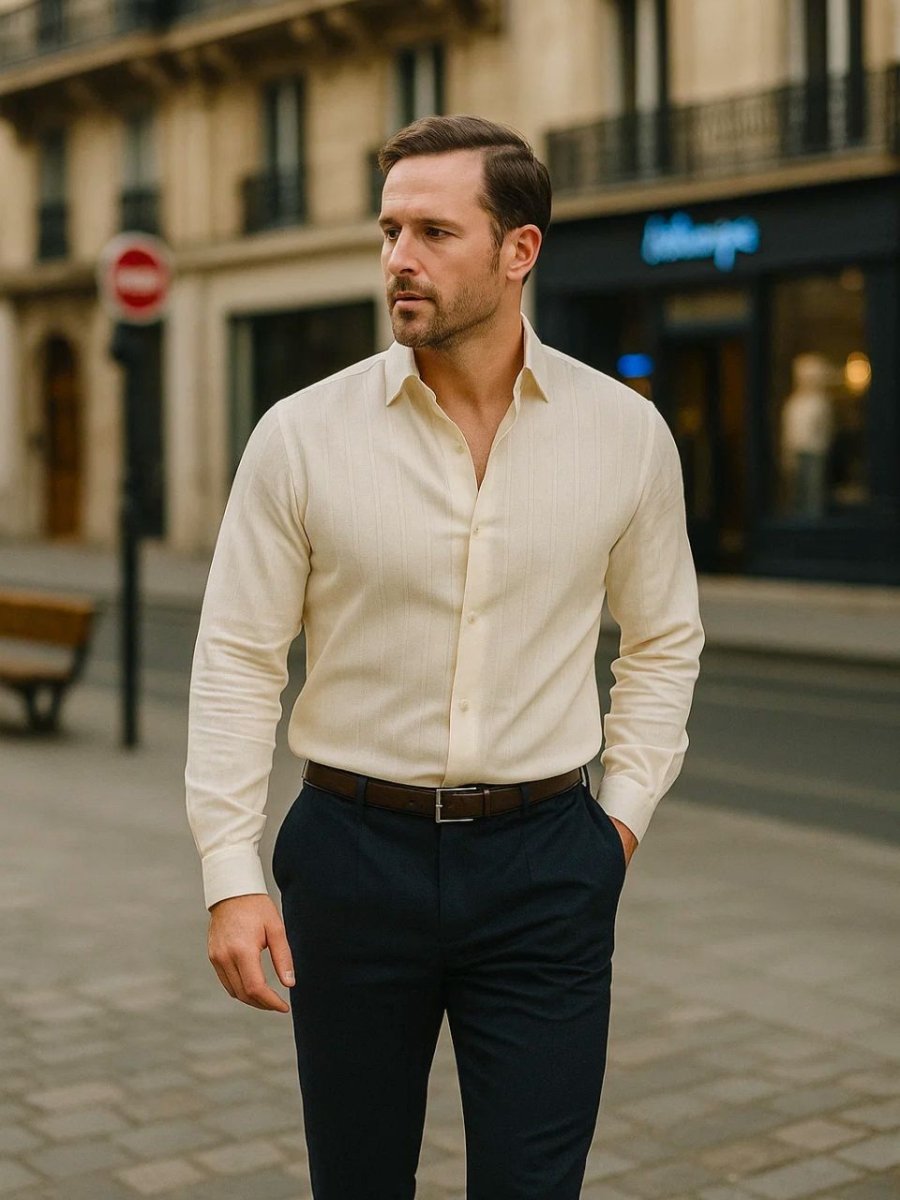 Chemise seersucker à rayures