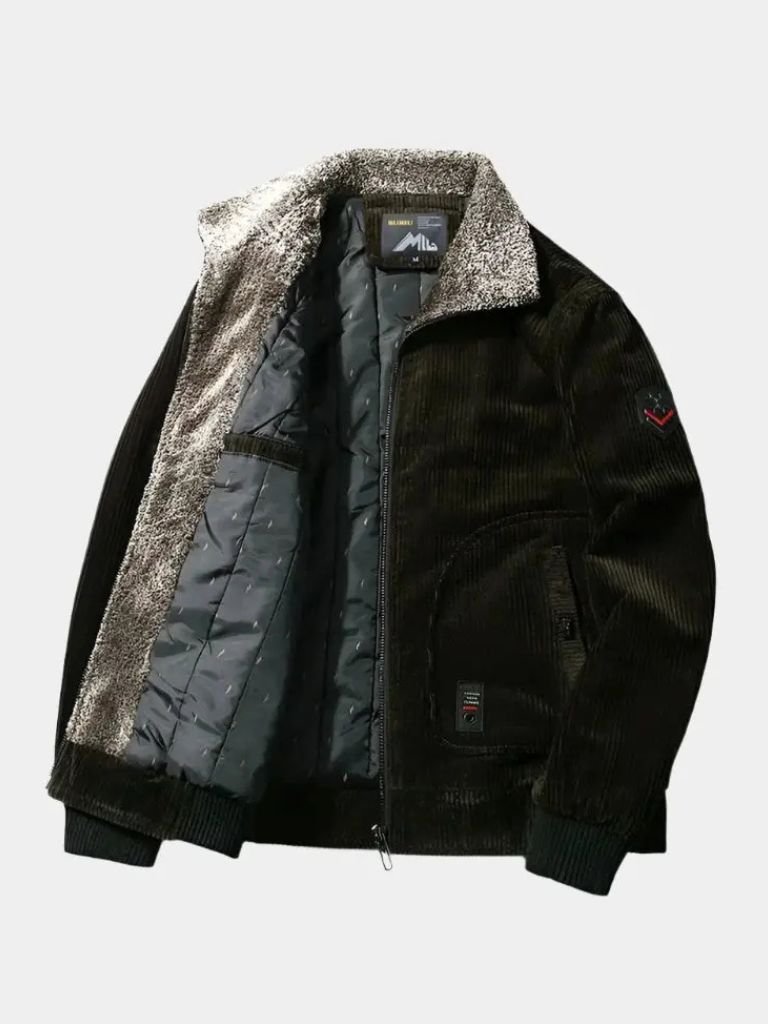 Veste Coupe-Vent Thermique en Velours Côtelé
