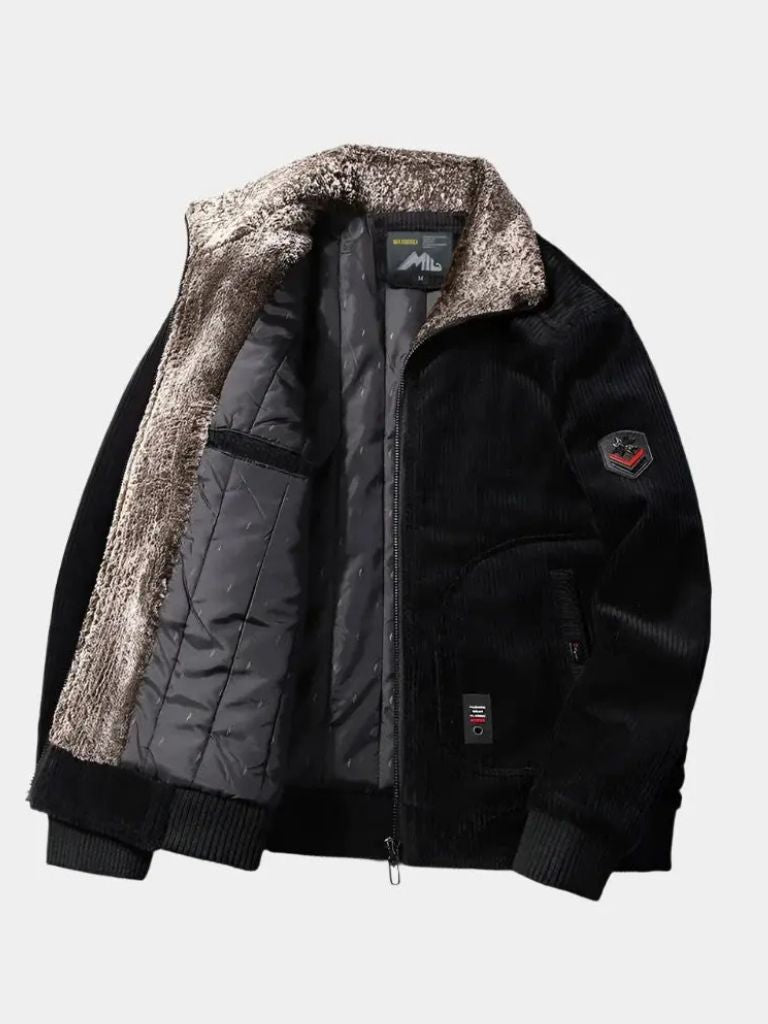 Veste Coupe-Vent Thermique en Velours Côtelé