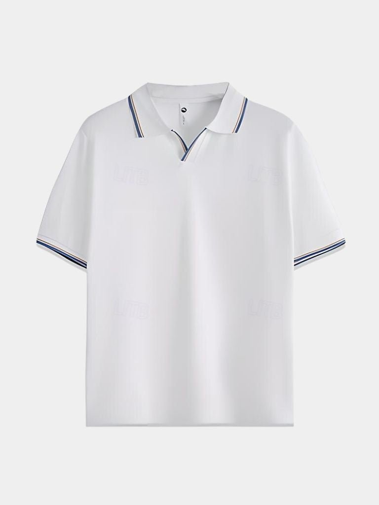 Polo noir col en V Timeless
