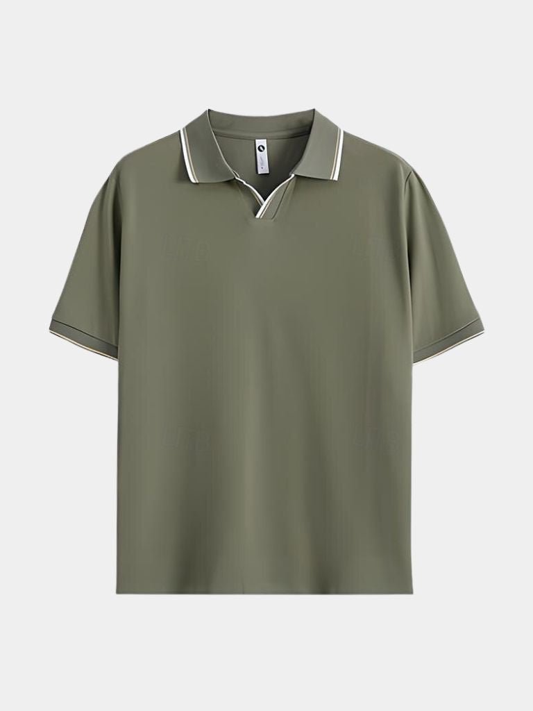 Polo noir col en V Timeless