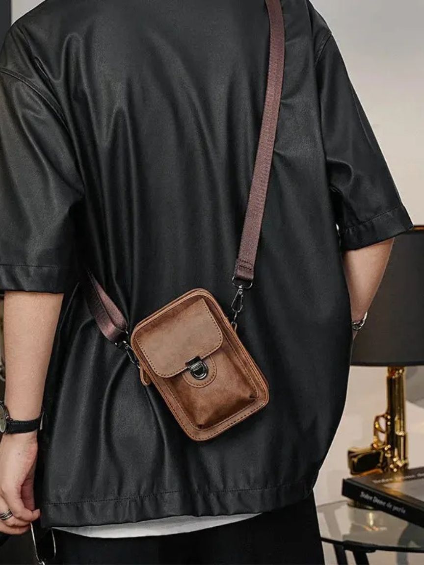 Mini sacoche vintage en cuir bandoulière