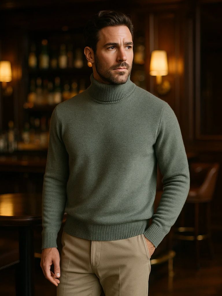 Pull Col Roulé en Laine Mérinos 100%