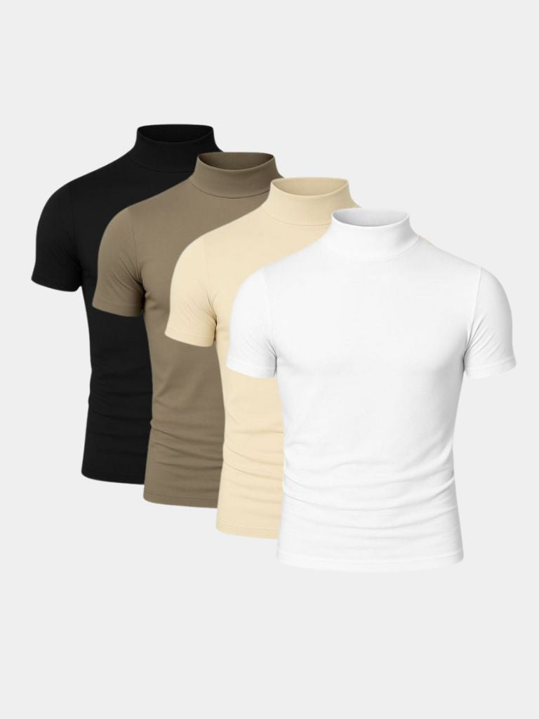 T-shirt col roulé casual uni