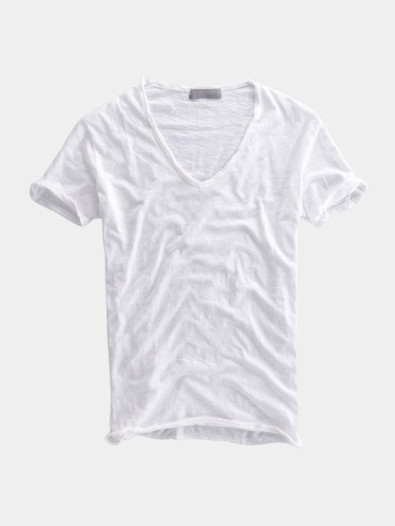 T-shirt en lin col V Albo