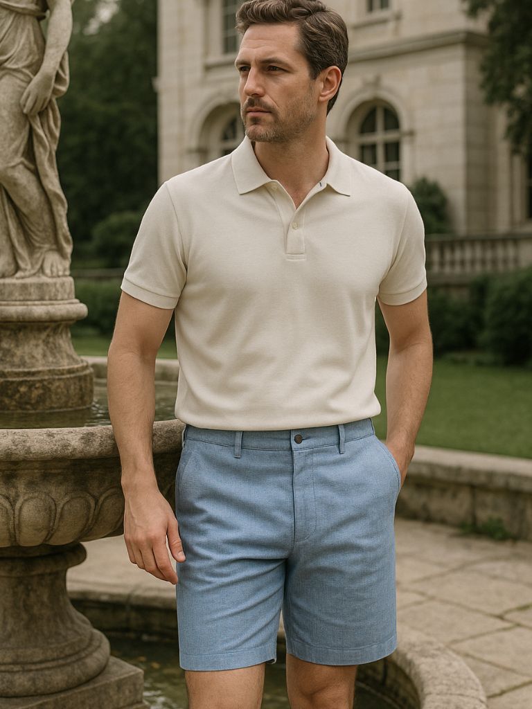 Short Bleu Horizon en lin
