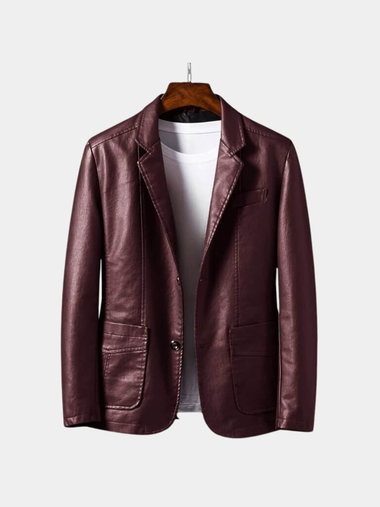 Veste en cuir caramel Bold