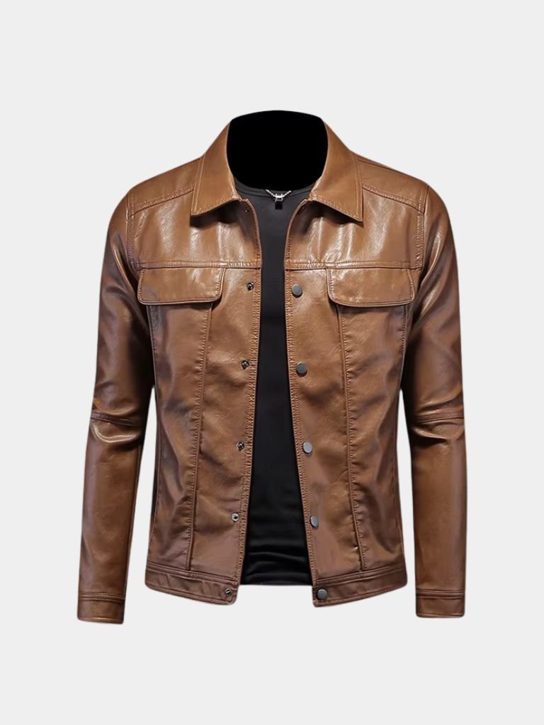 Veste en cuir bronze Rebel