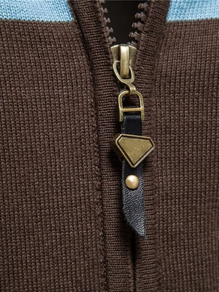 Gilet zippé à col montant en maille