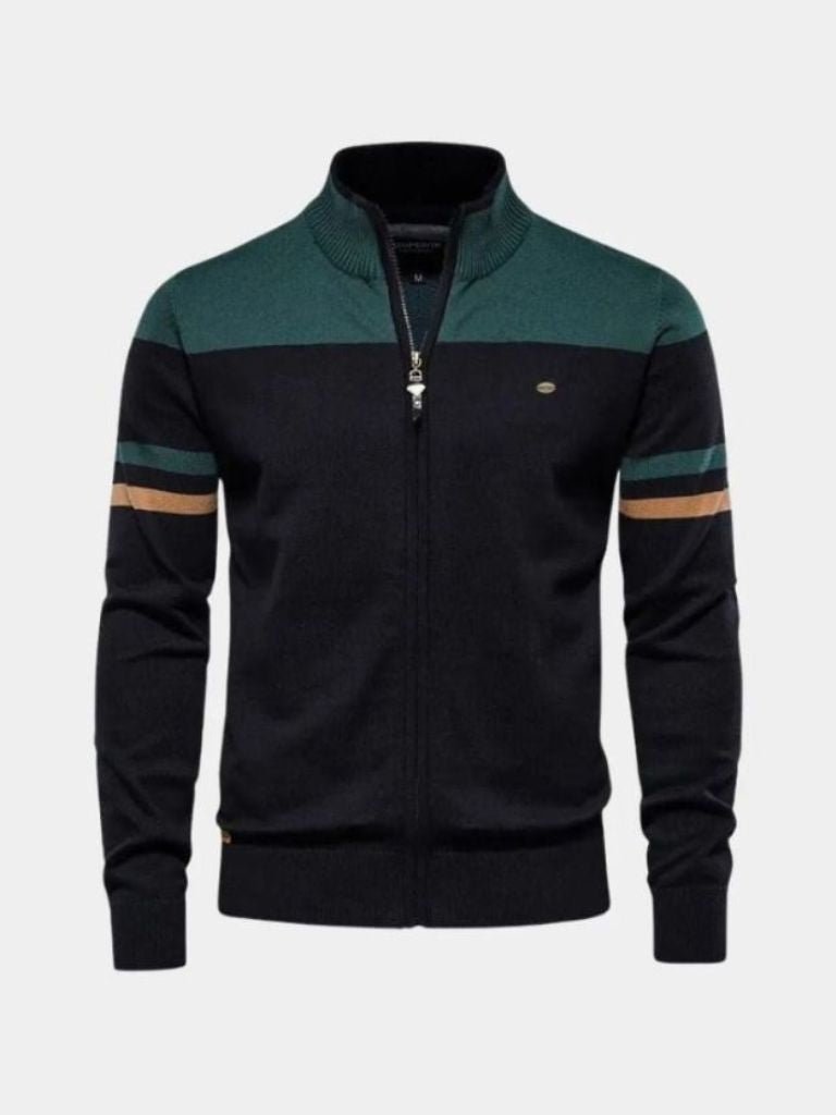 Gilet zippé à col montant en maille