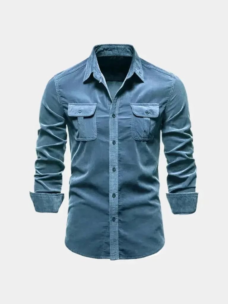 Chemise business casual en velours côtelé
