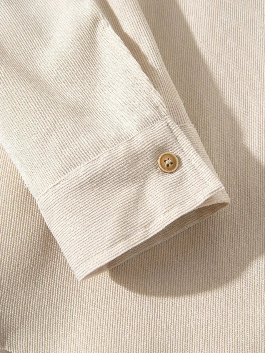 Chemise casual en velours côtelé uni