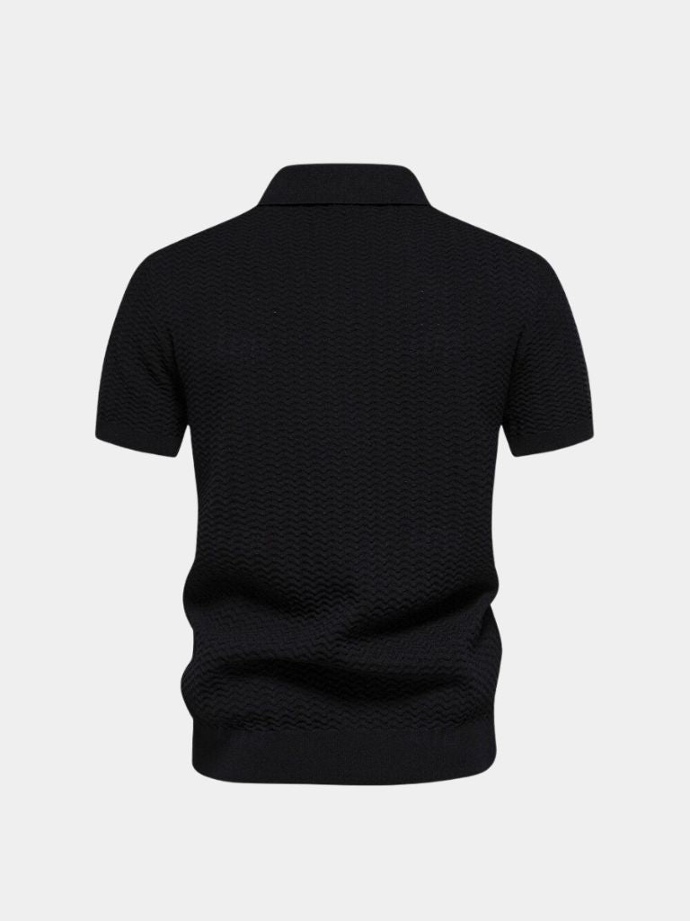 Polo zippé business manches courtes