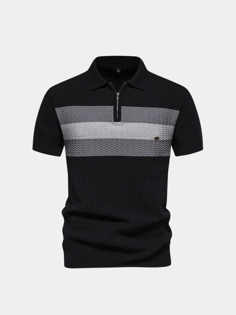 Polo zippé business manches courtes