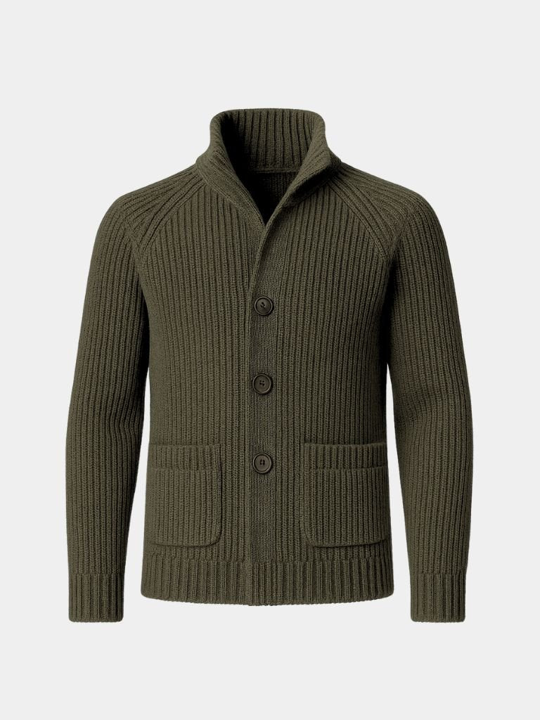 Cardigan Homme Col Montant Zippé