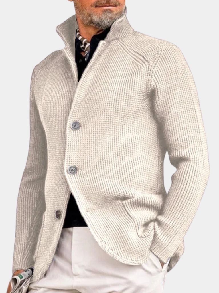 Cardigan Homme Col Montant Zippé