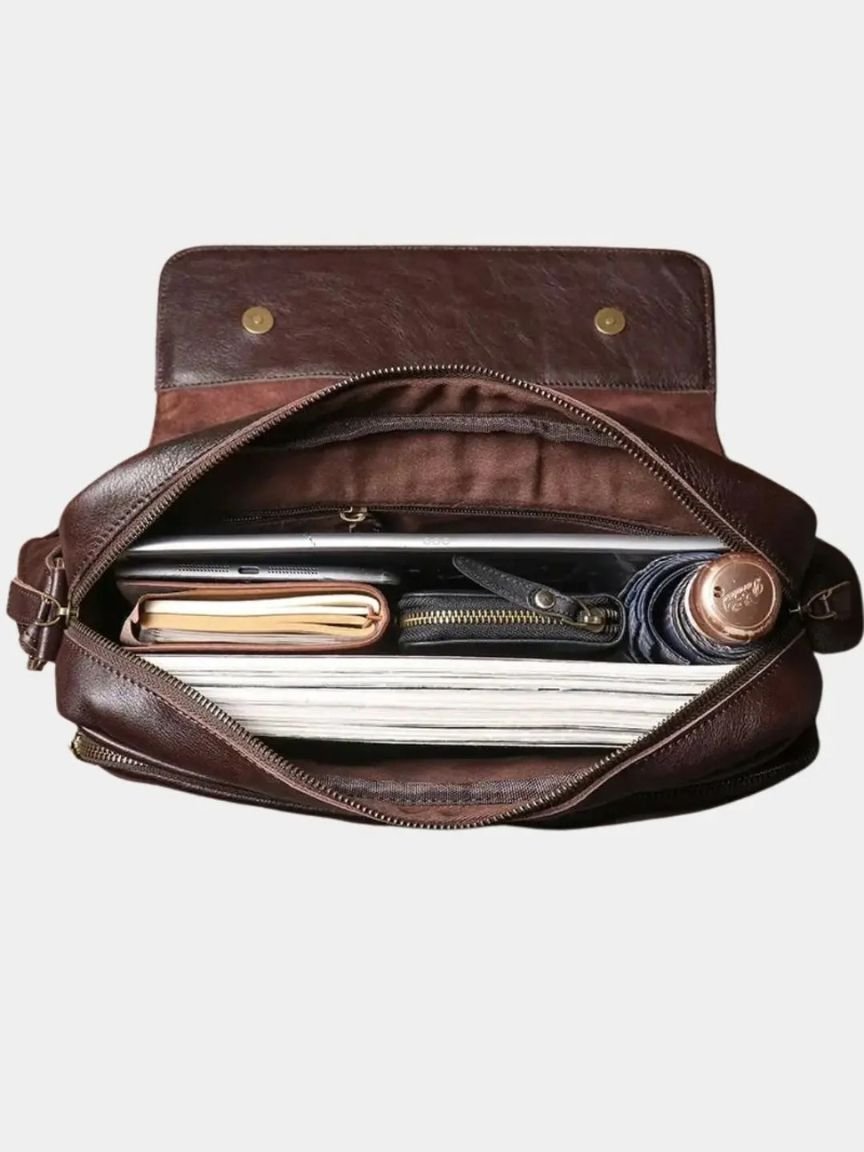 Sacoche messager en cuir classique