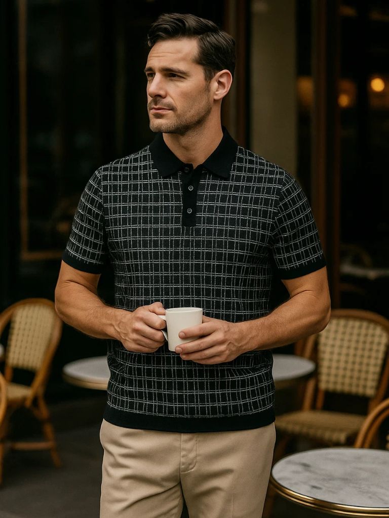 Polo tricoté Classic Noir