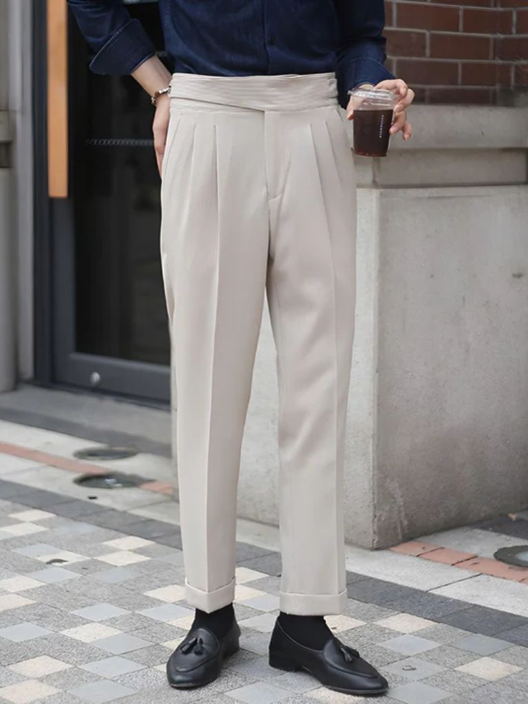 Pantalon Élégant en Velours Côtelé
