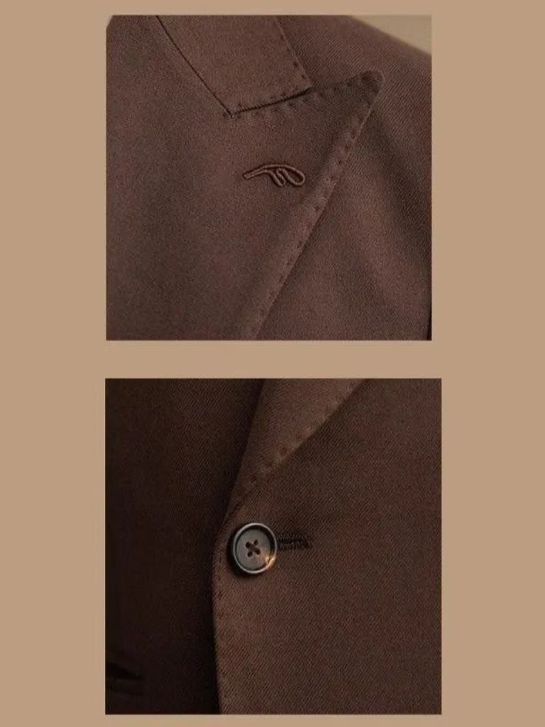 Costume en gabardine marron foncé