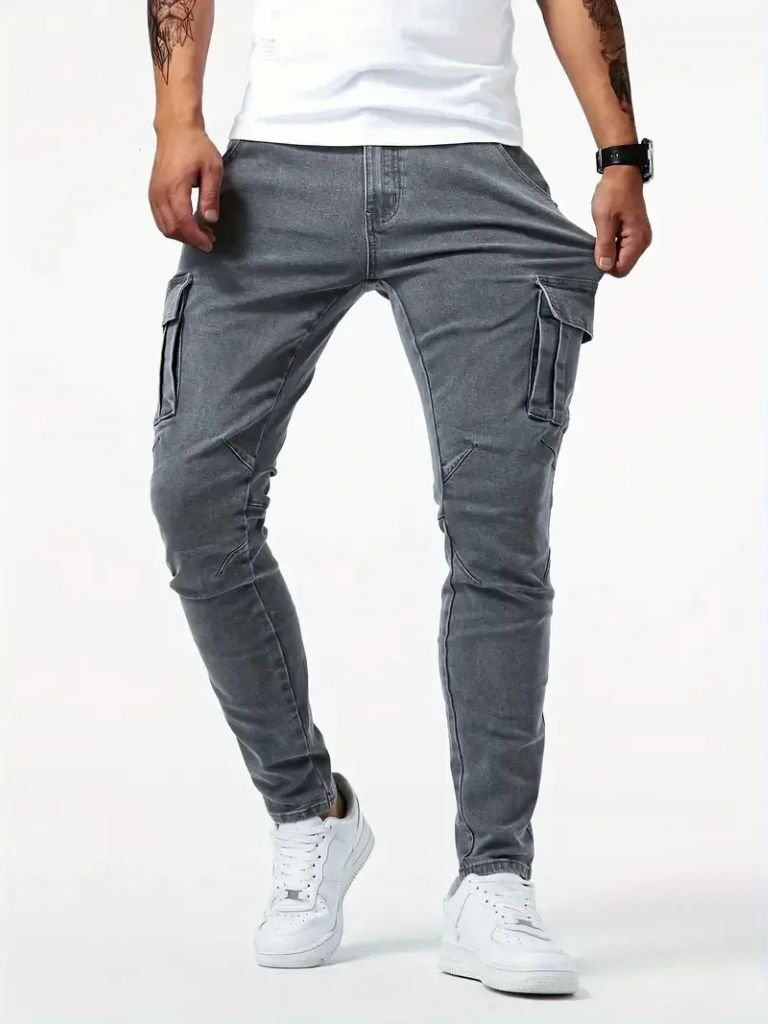 Pantalon Cargo en Denim