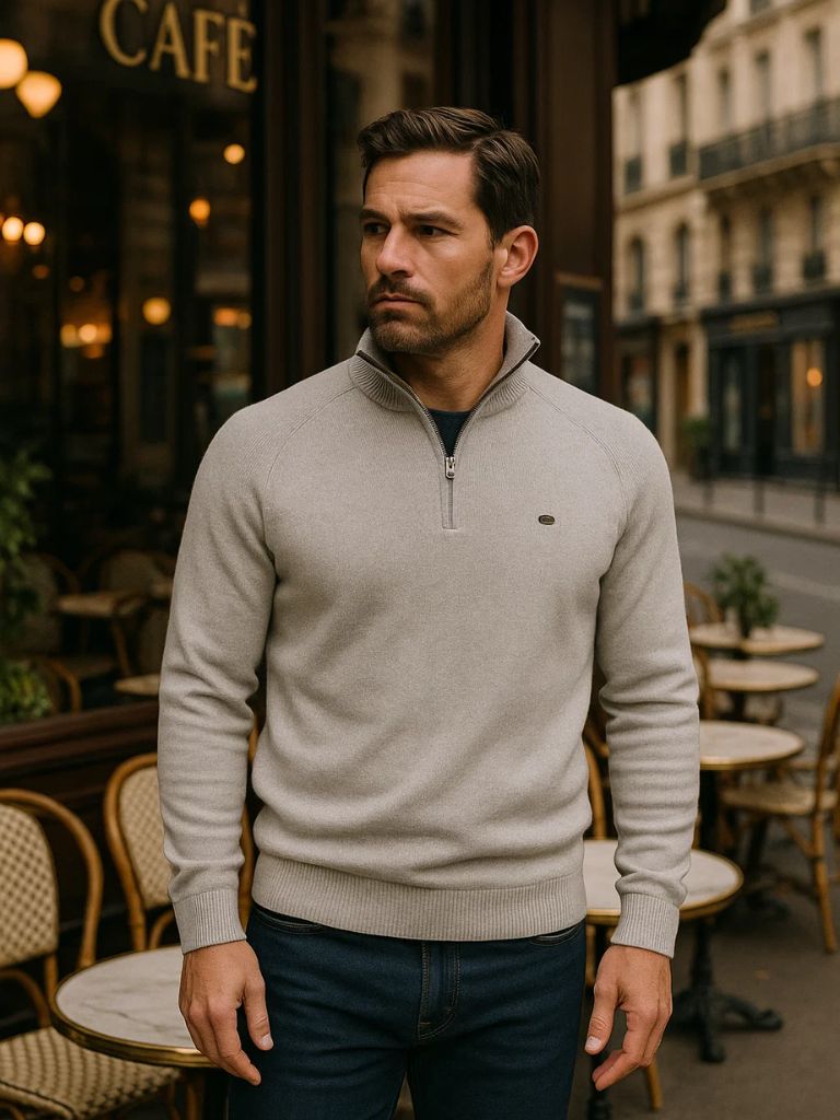 Pull Élégant à Quart de Zip