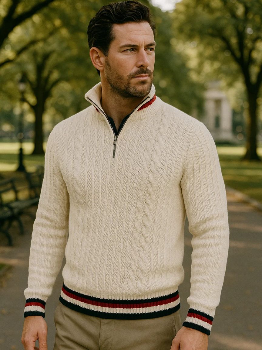 Pull Col Roulé Demi-Zip Essentiel