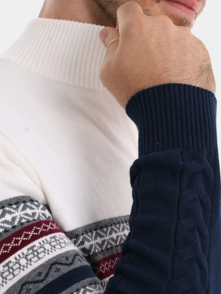 Pull en Maille à Demi-Fermeture Éclair