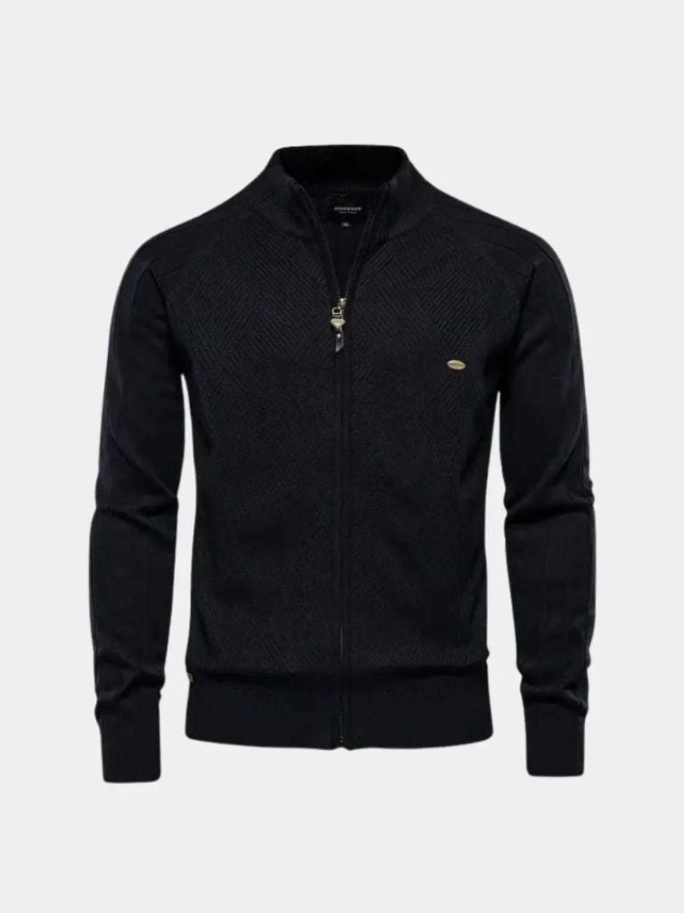 Cardigan Zippé Jacquard Uni