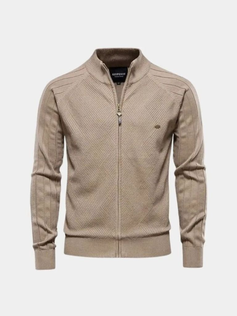 Cardigan Zippé Jacquard Uni