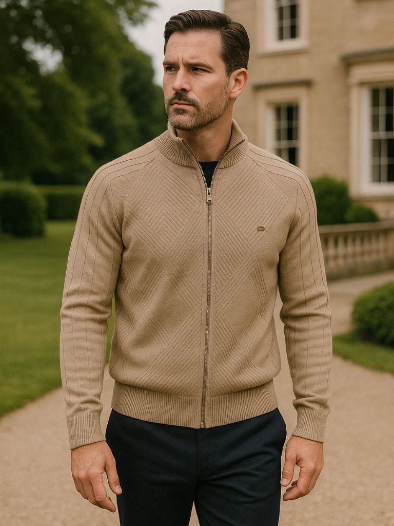 Cardigan Zippé Jacquard Uni
