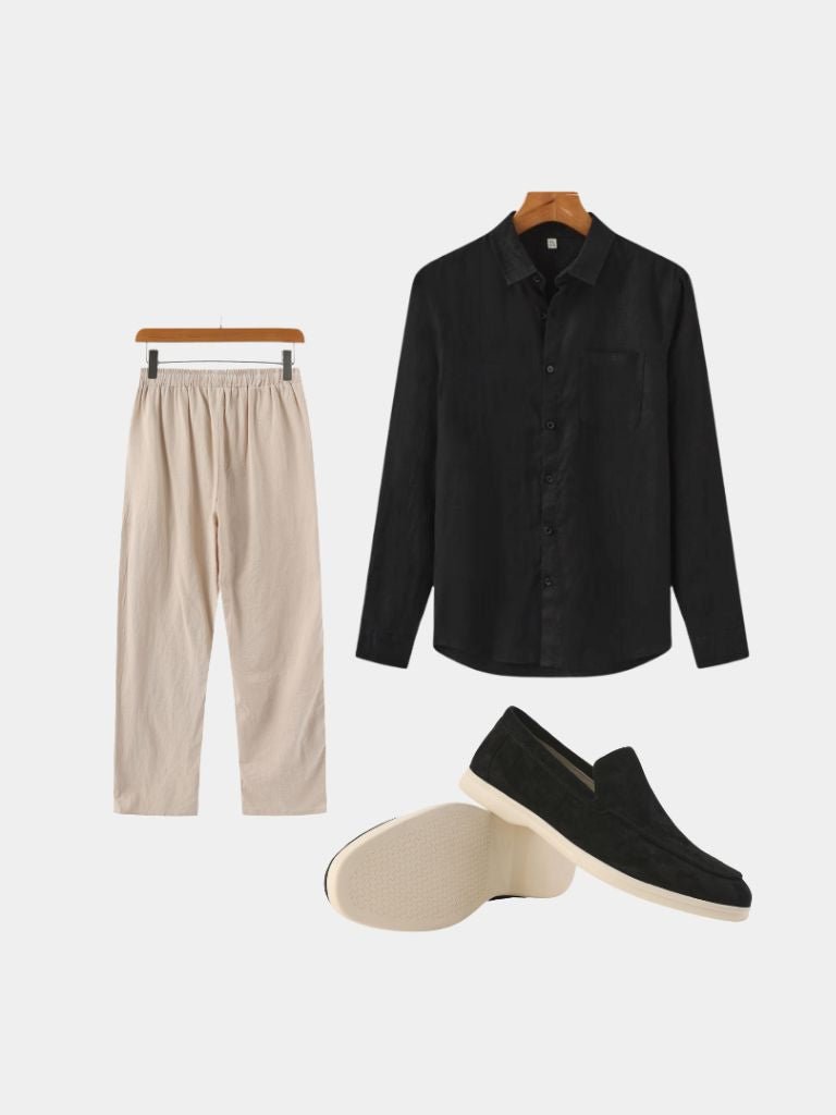 Ensemble en lin noir