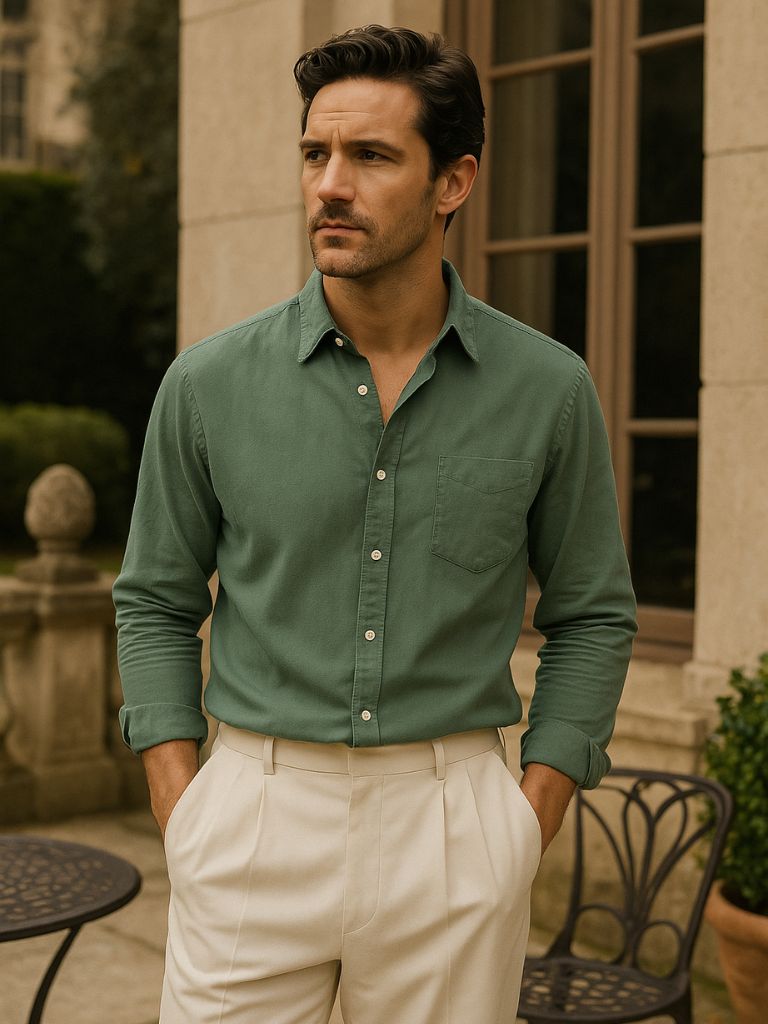 Chemise en lin essentielle à manches longues