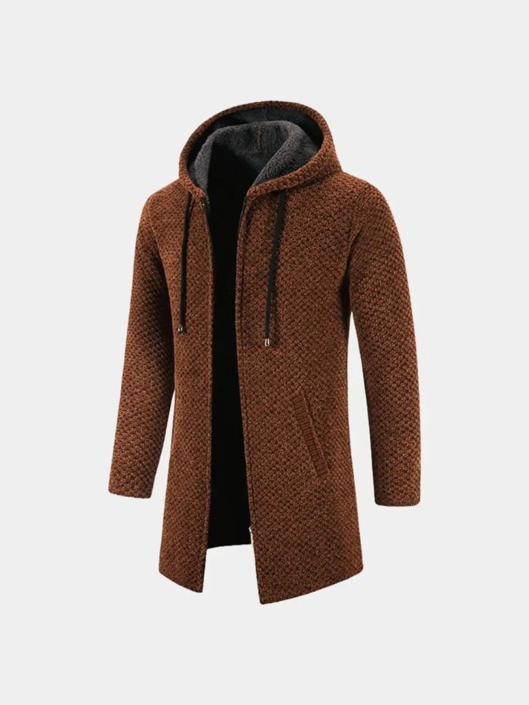Manteau d’Hiver Tricoté à Capuche – Lugano