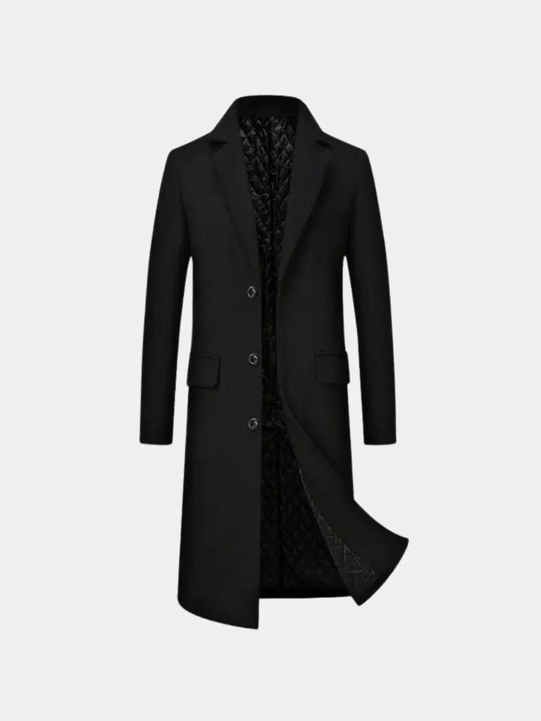 Trench en Laine Mélangée pour Homme