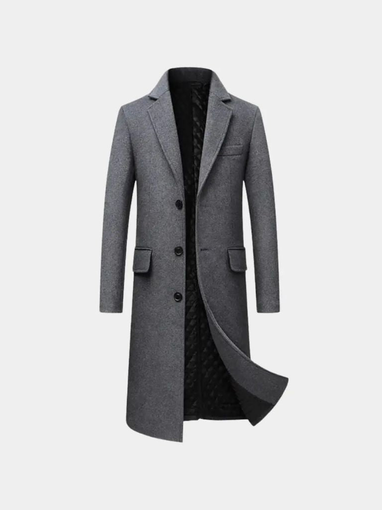 Trench en Laine Mélangée pour Homme