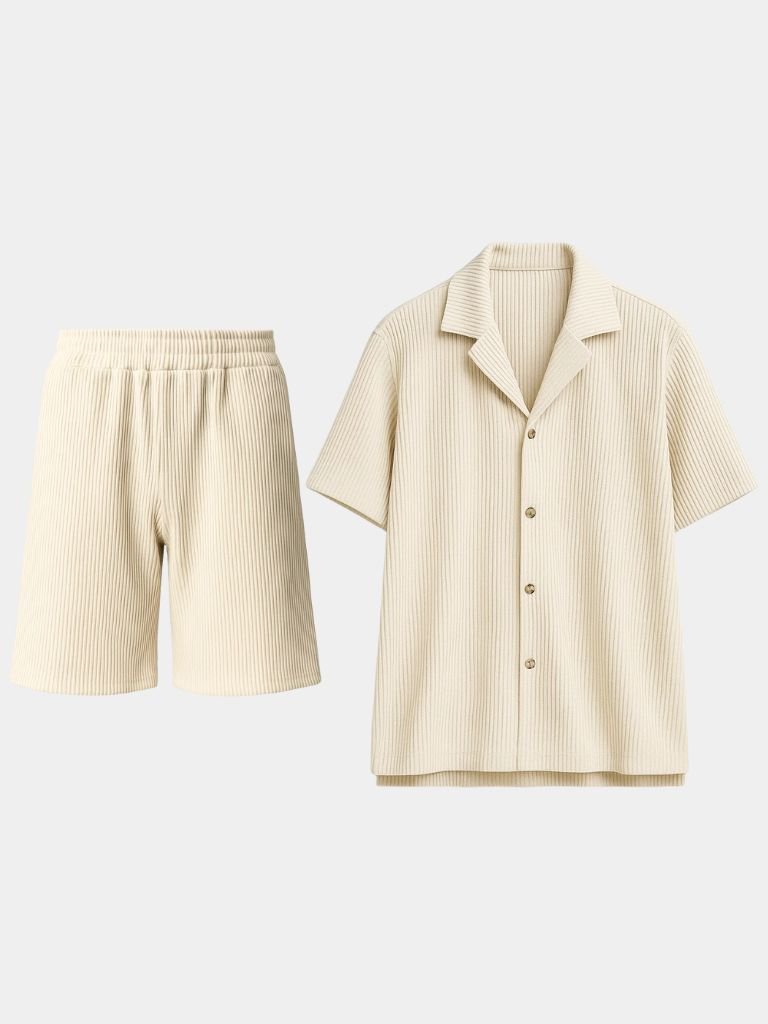 Ensemble minimaliste en velours côtelé