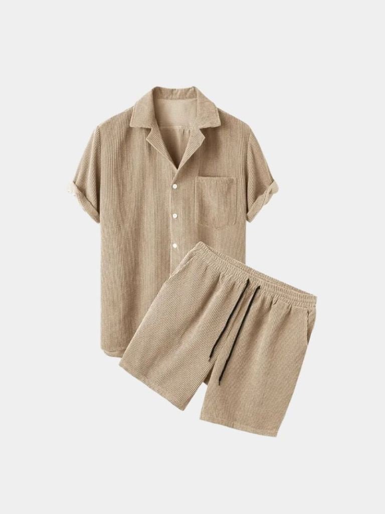 Ensemble minimaliste en velours côtelé
