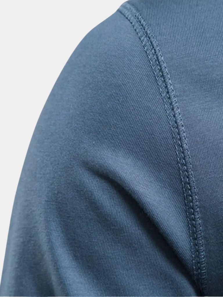 T-shirt Henley minimaliste manches longues