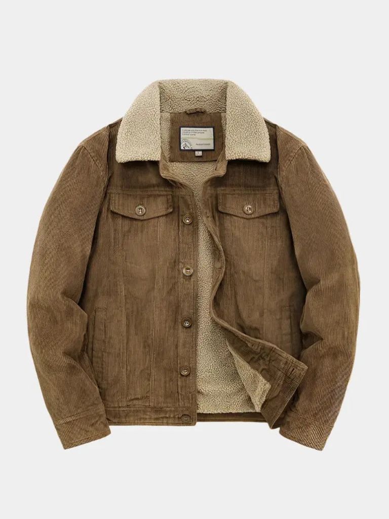 Veste Minimaliste en Velours Côtelé Vintage