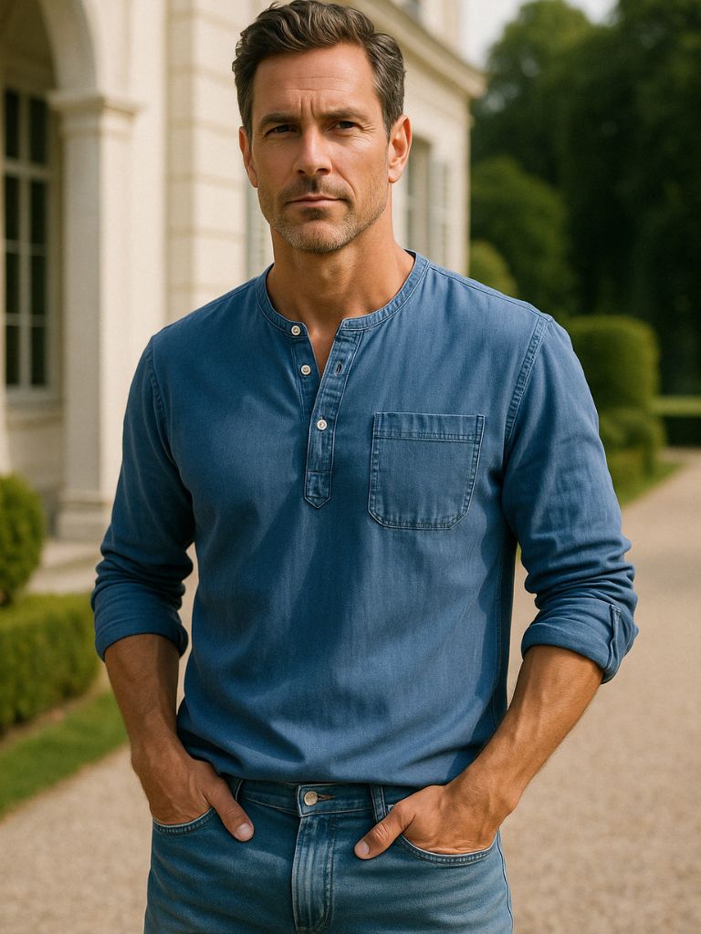 Chemise Henley Nash à manches longues