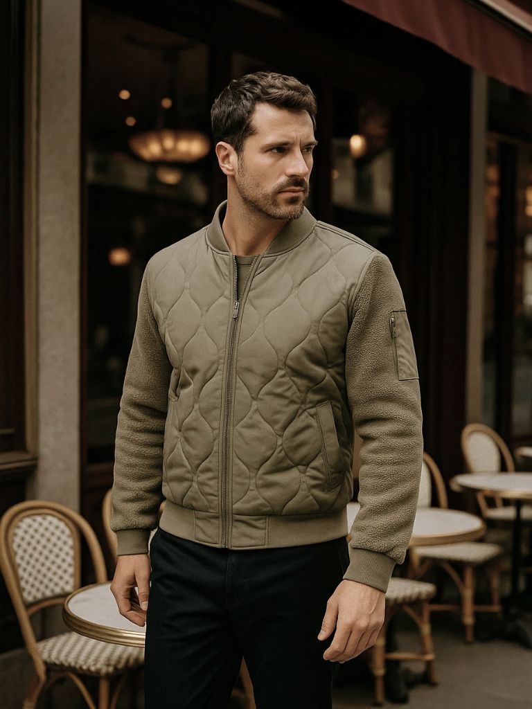 Bomber Matelassé Manches Sherpa