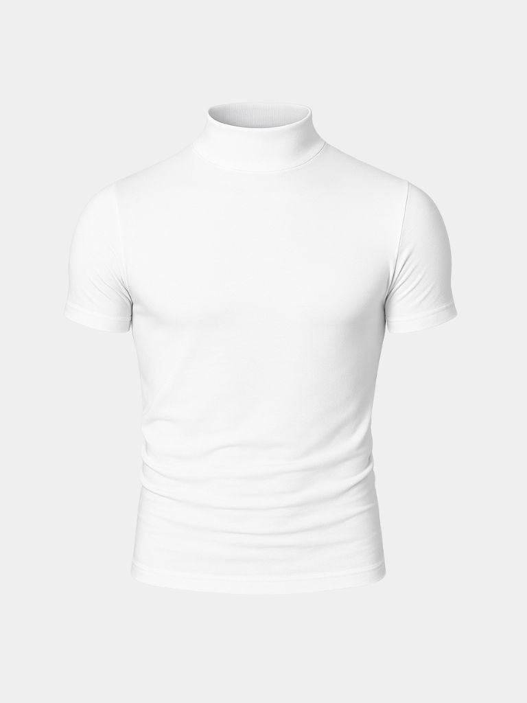 T-shirt col roulé casual uni