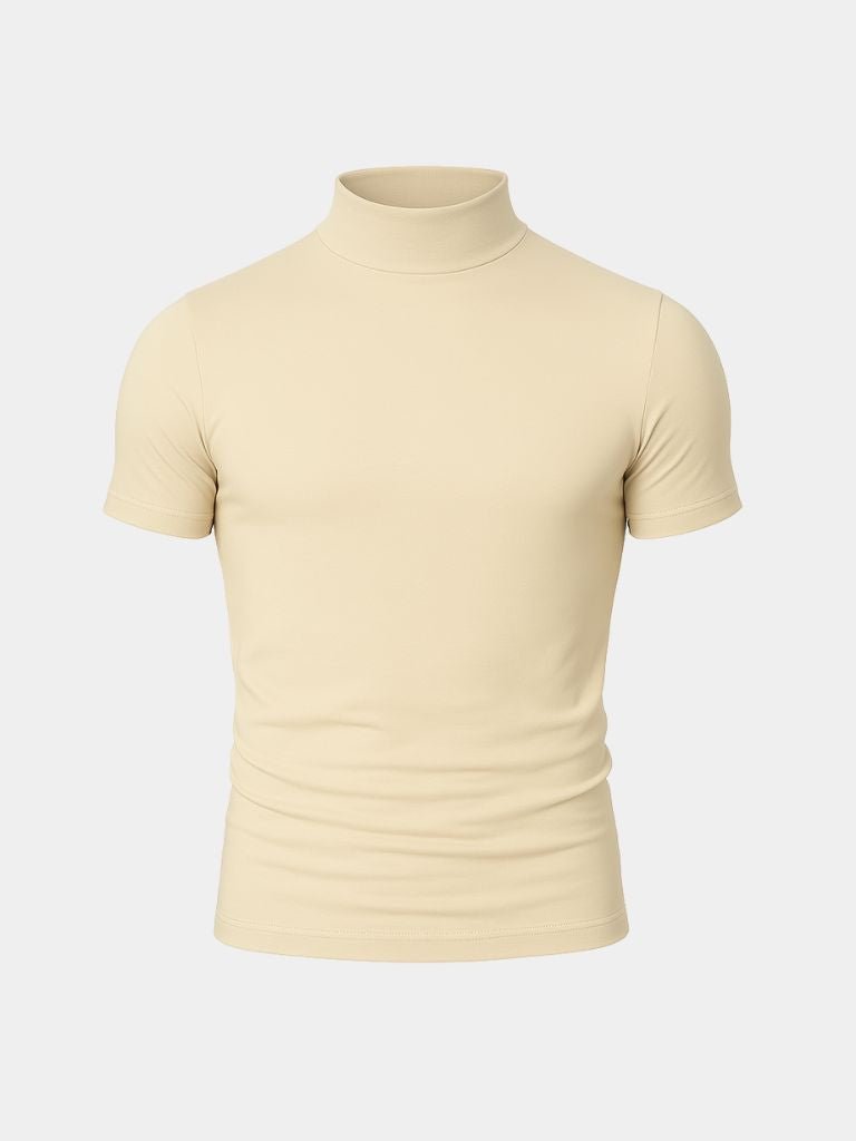 T-shirt col roulé casual uni