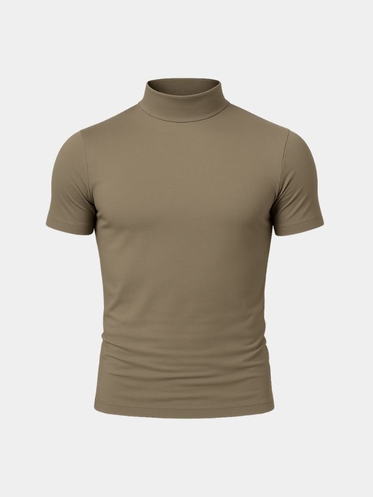 T-shirt col roulé casual uni
